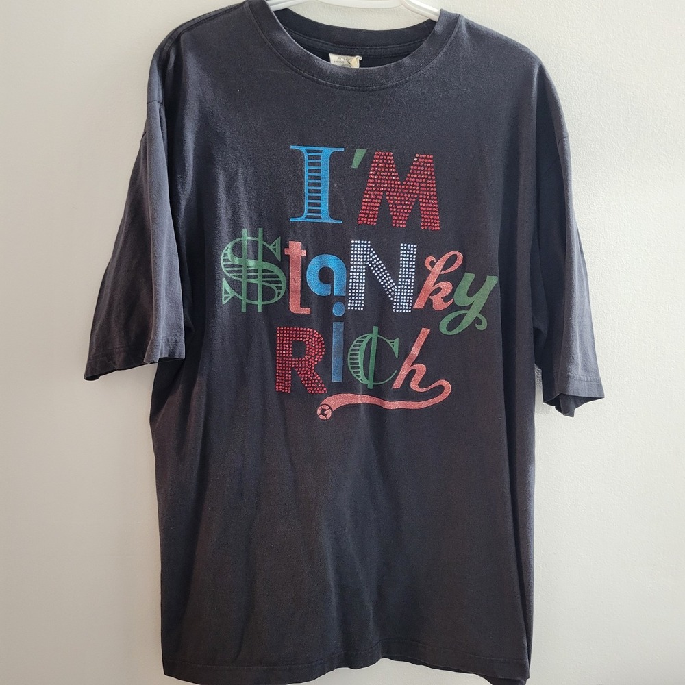 Vintage 50 Cent G Unit I'm Stanky Rich T-Shirt Men Size XL Black Hip Hop Rap